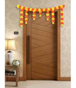 Amroha Craft Artificial Marigold Fluffy Flower Garland Door Hanging For Decoration CFAF0058